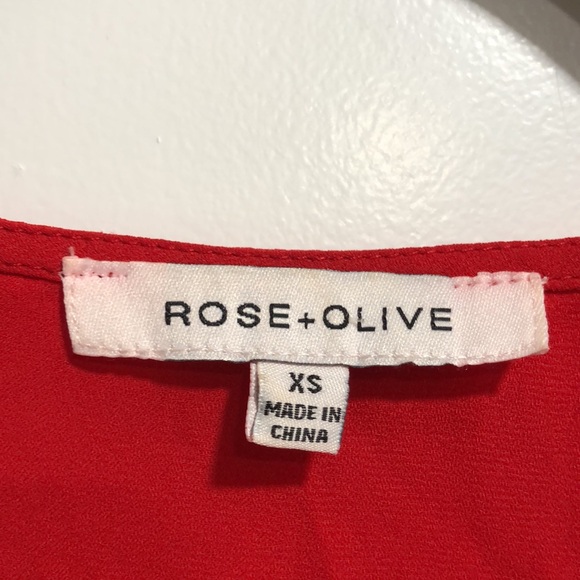 Worn once! - ROSE + OLIVE Pleat Front V-Neck Blouse - Picture 2 of 8